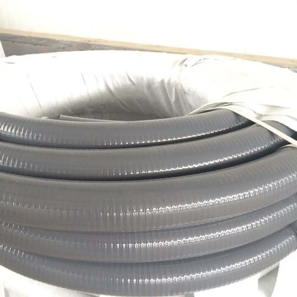 Manguera de absorción de agua reforzada en espiral de tubería de estanque flexible sin torsión de PVC